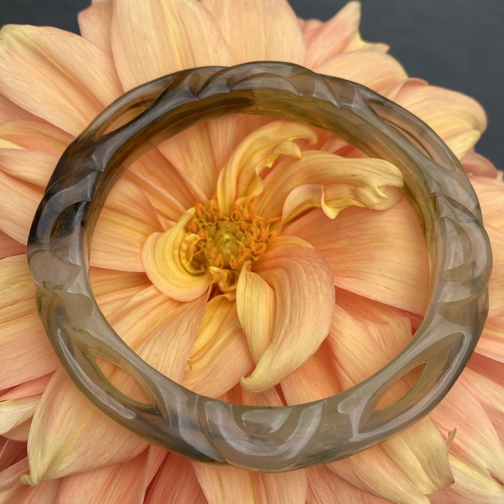 Vintage Jade-like Bangle Bracelet